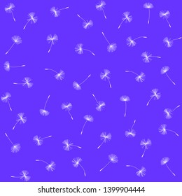 Seamless pattern with dandelion seeds flying. Beautiful nature backdrop.