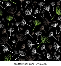 Seamless pattern with dandelion seeds (vector).