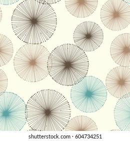 Seamless pattern of dandelion. Vector repeating texture.