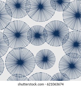 Seamless pattern of dandelion. Vector repeating texture.
