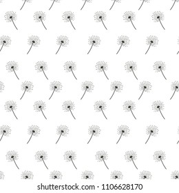 Seamless pattern with dandelions
