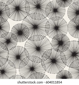 Seamless pattern with dandelions. Vector repeating texture.