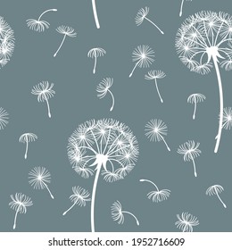 Seamless pattern from dandelions. For wrapping paper, design and decoration. The image is isolated from the background. Vector illustration.