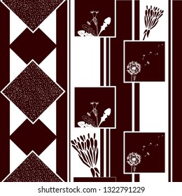 Seamless pattern with dandelions.Design for textile, decor, fabric, wallpaper Vector background