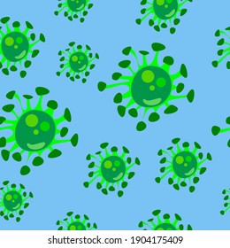 Patrón sin foco del peligroso virus de la corona que se propaga. adecuado para el fondo, la moda, la decoración, etc.