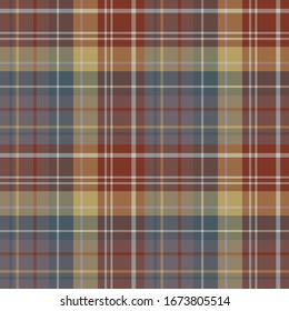 Seamless pattern in dark autumn colors for plaid, fabric, textile, clothes, tablecloth and other things. Vector image. 

