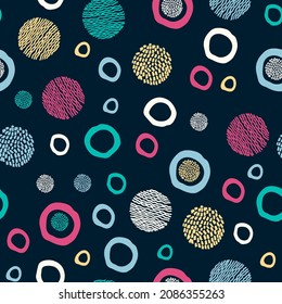 Seamless pattern, dark background. Outer space concept