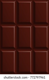 Seamless pattern of dark bitter chocolate squares. Vector illustration.