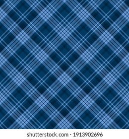 Seamless pattern in dark blue colors for plaid, fabric, textile, clothes, tablecloth and other things. Vector image. 2