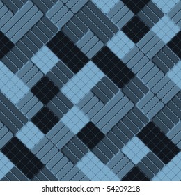 Seamless pattern with dark blue tiles