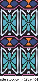 seamless pattern in dark colors with abstract hand drawn shapes