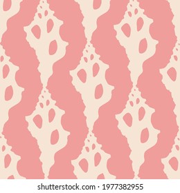 seamless pattern dark coral baroque silhouette sea shells vector 