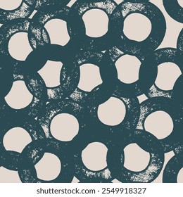 Seamless pattern with dark gray circles. Vector background, print, design