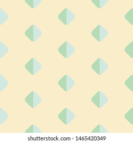Seamless pattern with dark green and light green diamonds on yellow background