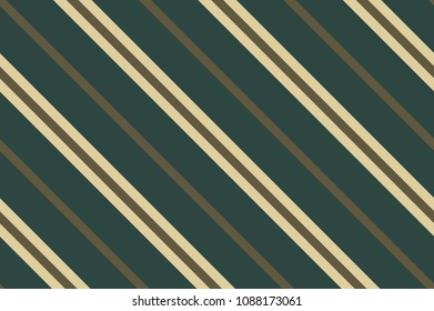 Seamless pattern. Dark green stripes on beige background. Striped diagonal pattern For printing on fabric, paper, wrapping, scrapbooking, banners Background with slanted lines Vector illustration