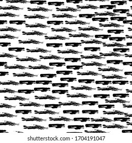 Seamless pattern with dark hand drawn scribble smear on white background. Abstract grunge texture. Vector illustration