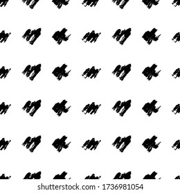 Patrón sin inconvenientes con una mancha de garabatos dibujada a mano oscura sobre fondo blanco. Textura de grueso abstracto. Ilustración del vector
