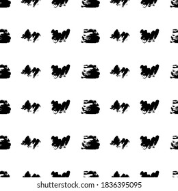 Seamless pattern with dark hand drawn scribble smear on white background. Abstract grunge texture. Vector illustration