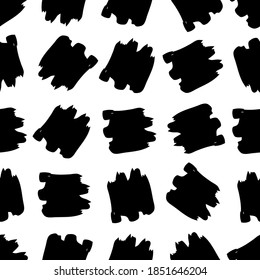Patrón sin inconvenientes con una mancha de garabatos dibujada a mano oscura sobre fondo blanco. Textura de grueso abstracto. Ilustración del vector