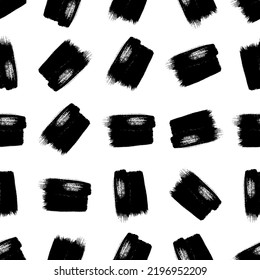 Seamless pattern with dark hand drawn scribble smear on white background. Abstract grunge texture. Vector illustration