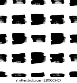 Seamless pattern with dark hand drawn scribble smear on white background. Abstract grunge texture. Vector illustration