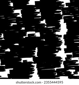 Seamless pattern with dark hand drawn scribble smear on white background. Abstract grunge texture. Vector illustration