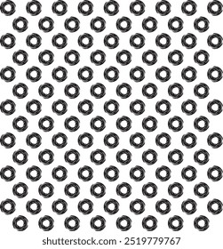 Seamless pattern with dark hand drawn round scribble smear on white background. Abstract texture.