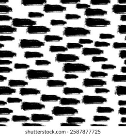 Seamless pattern with dark hand drawn scribble smear on white background. Abstract grunge texture. Vector illustration