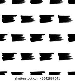 Seamless pattern with dark hand drawn scribble smear on white background. Abstract grunge texture. Vector illustration