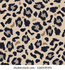 Seamless pattern of dark and light brown spots, simulates the leopard fur. Great for decorating fabrics, textiles, gift wrapping design, any printed materials, including advertising.