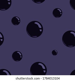 Seamless pattern of dark purple balloons on a purple background