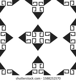 Seamless pattern with dark Scandinavian arrows and elements