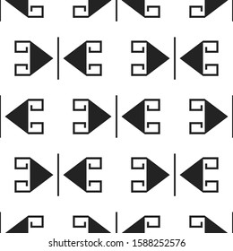 Seamless pattern with dark Scandinavian arrows and elements
