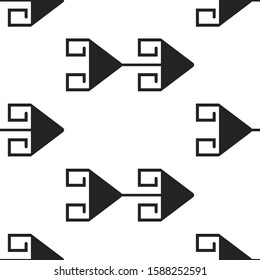 Seamless pattern with dark Scandinavian arrows and elements