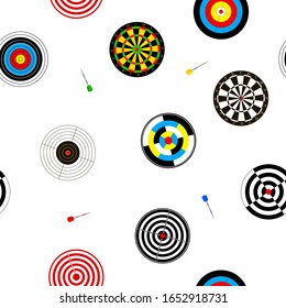 Seamless pattern with dartboards for darts game for your design