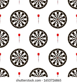 Seamless pattern with dartboards for darts game