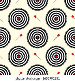 Seamless pattern with dartboards for darts game