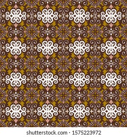 Seamless pattern of dayak batik. borneo motif style. vector design inspiration. 