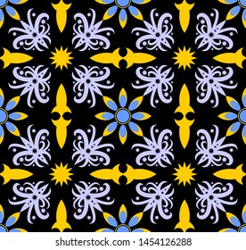 Seamless pattern of dayak ethnic batik. borneo motif style. powder blue color. vector design inspiration