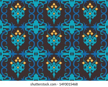 seamless pattern of dayak ethnic pattern. Traditional Indonesian fabric motif. Borneo style. vector design inspiration. Creative textile for fashion or cloth