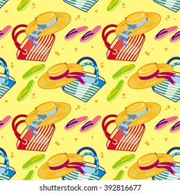 Seamless pattern with deckchair