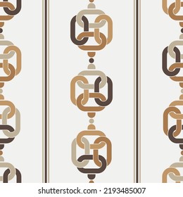 Seamless pattern decorated with chains and pearls.