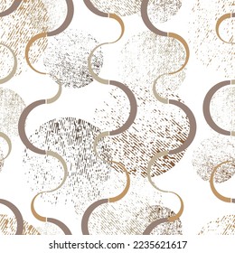 Seamless pattern decorated with chains and pearls.