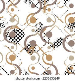 Seamless pattern decorated with chains and pearls.