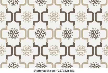 Seamless pattern decorated with chains and pearls.