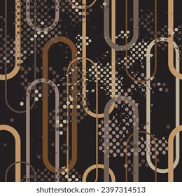 Seamless pattern decorated with chains and pearls.