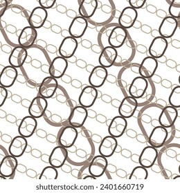 Seamless pattern decorated with chains and pearls.