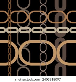 Seamless pattern decorated with chains and pearls.
