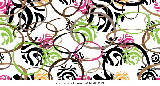 Seamless pattern decorated with chains and pearls.