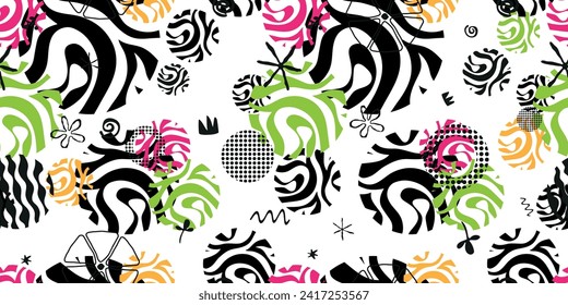 Seamless pattern decorated with chains and pearls.